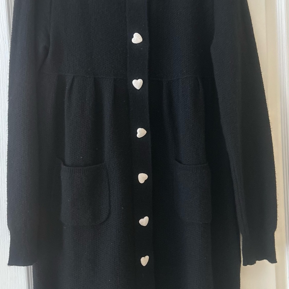 Gabby Harris 100% cashmere wool dress  with Heart Buttons
